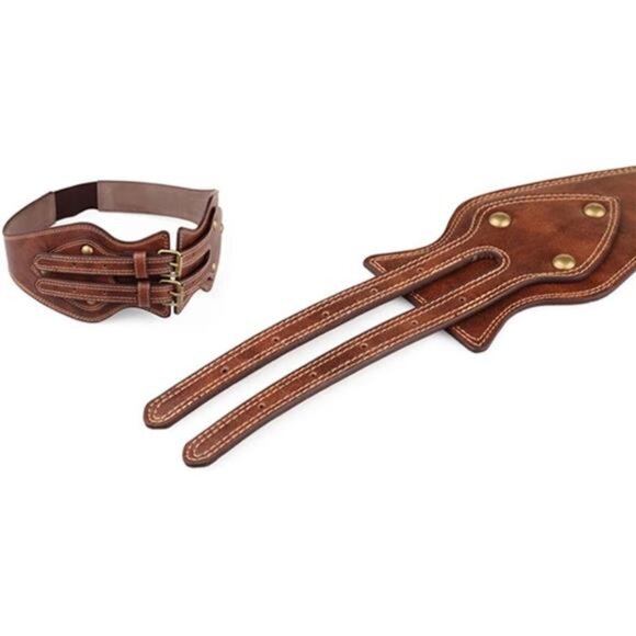 Leather Obi Style Waist Belt – Adjustable Wrap Cincher for Dresses, Tunics - Picture 6 of 6